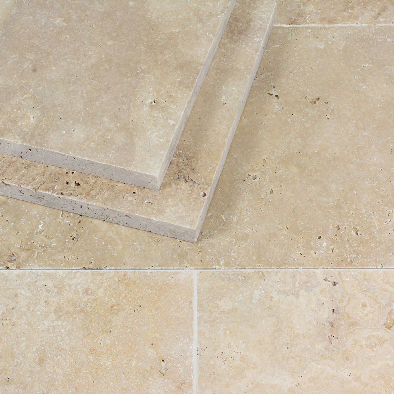 Ivory Travertine Paving - Tumbled - Unfilled