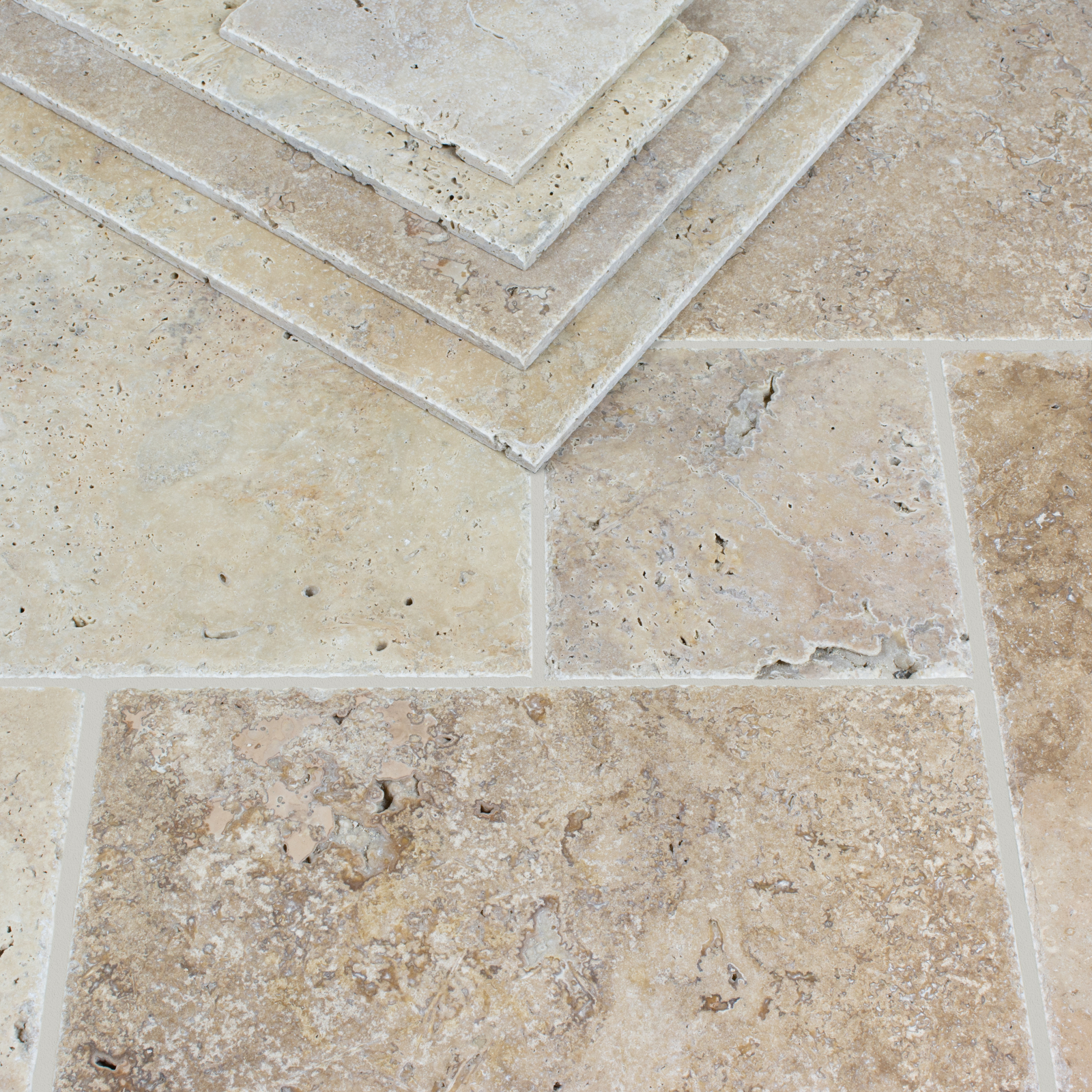 Classic Travertine - Brushed - Unfilled Chipped Edge