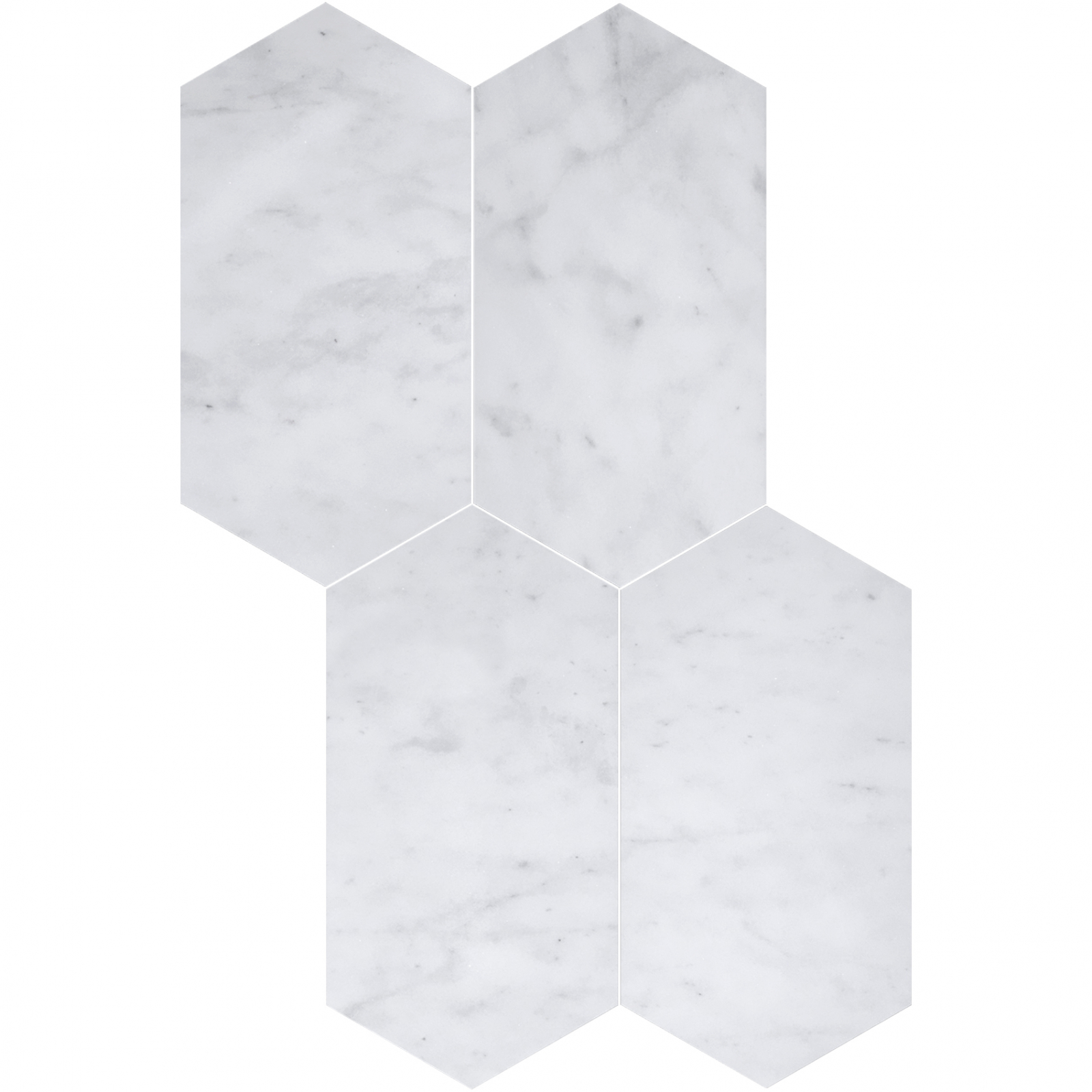 Carrara White Marble Oblong Hexagon - Polished