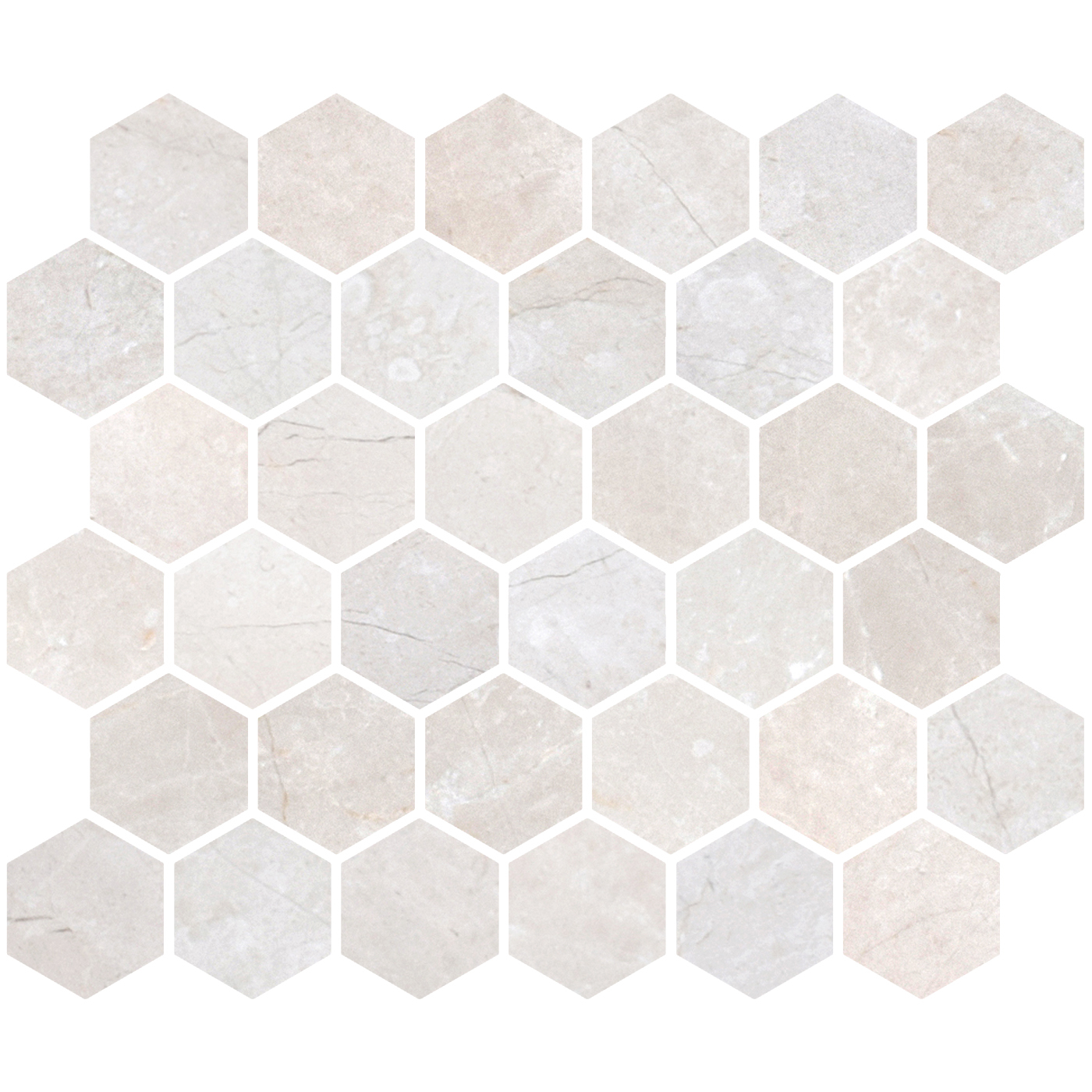 Crema Marfil Hexagon Marble Mosaic - Honed