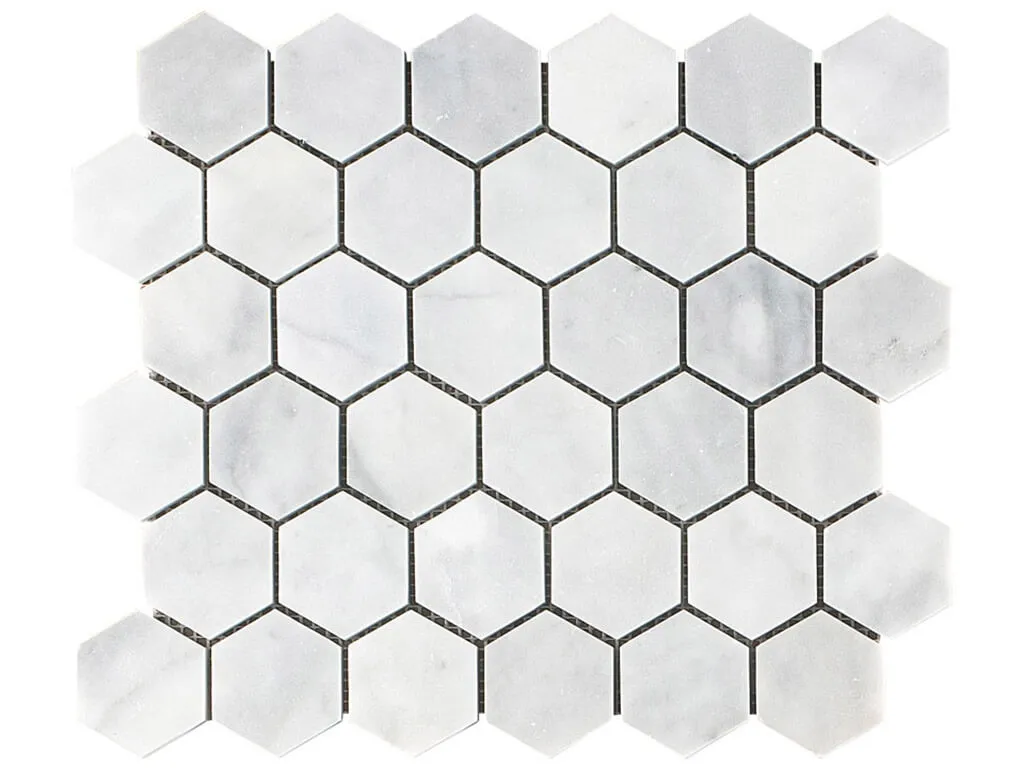 Carrara White Hexagon Marble Mosaic - Honed