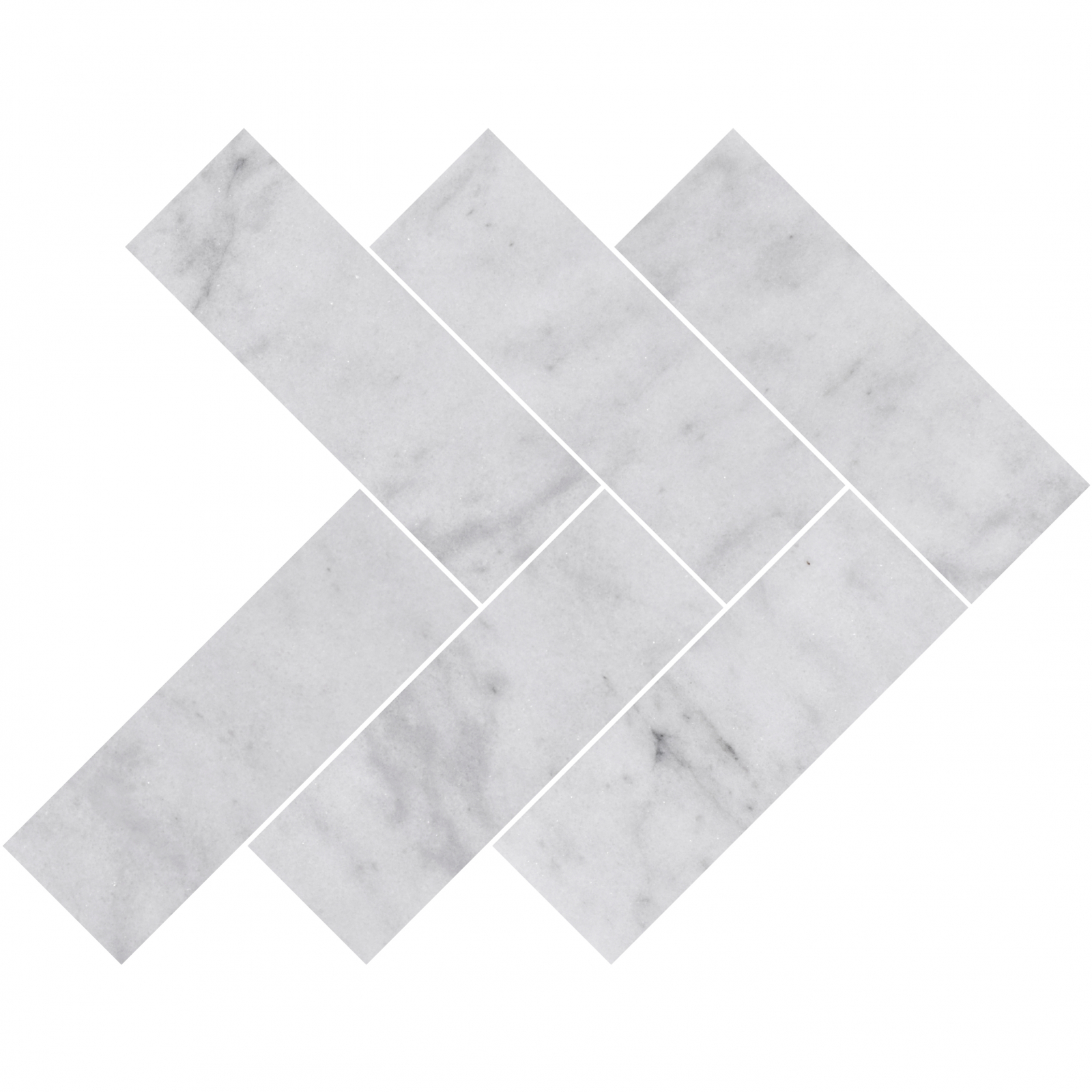 Carrara White Marble Herringbone - Honed