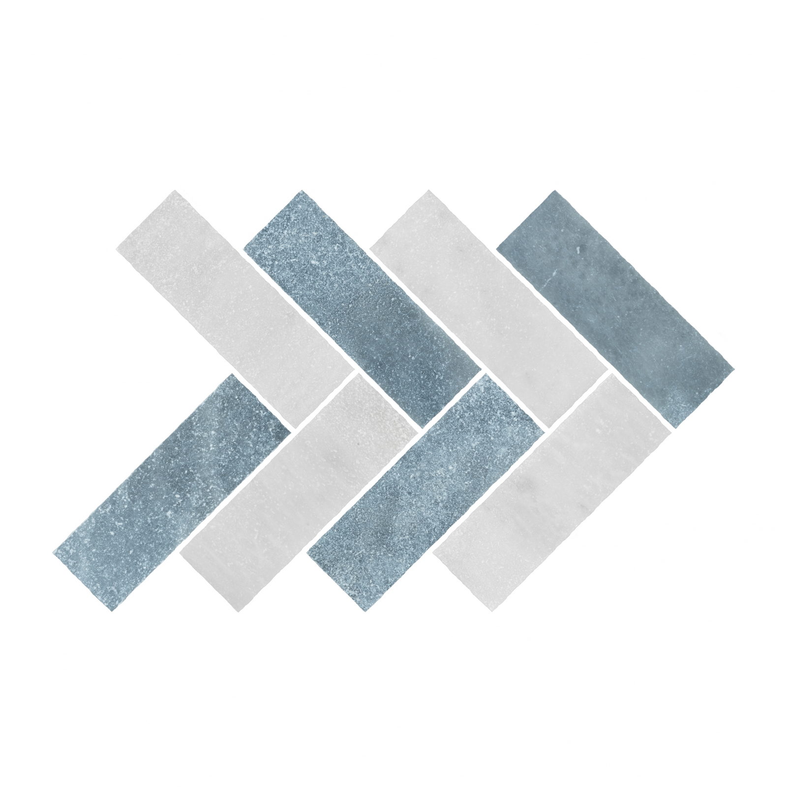 Pacific Blue Marble Herringbone - Tumbled