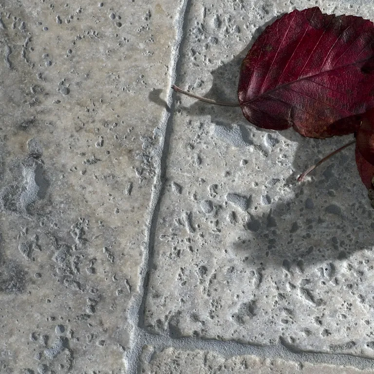 Silver Travertine Paving - Tumbled - Unfilled