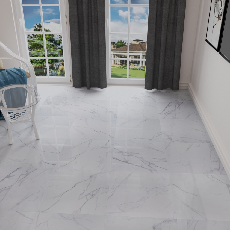 Carrara White Rectified Polished Porcelain