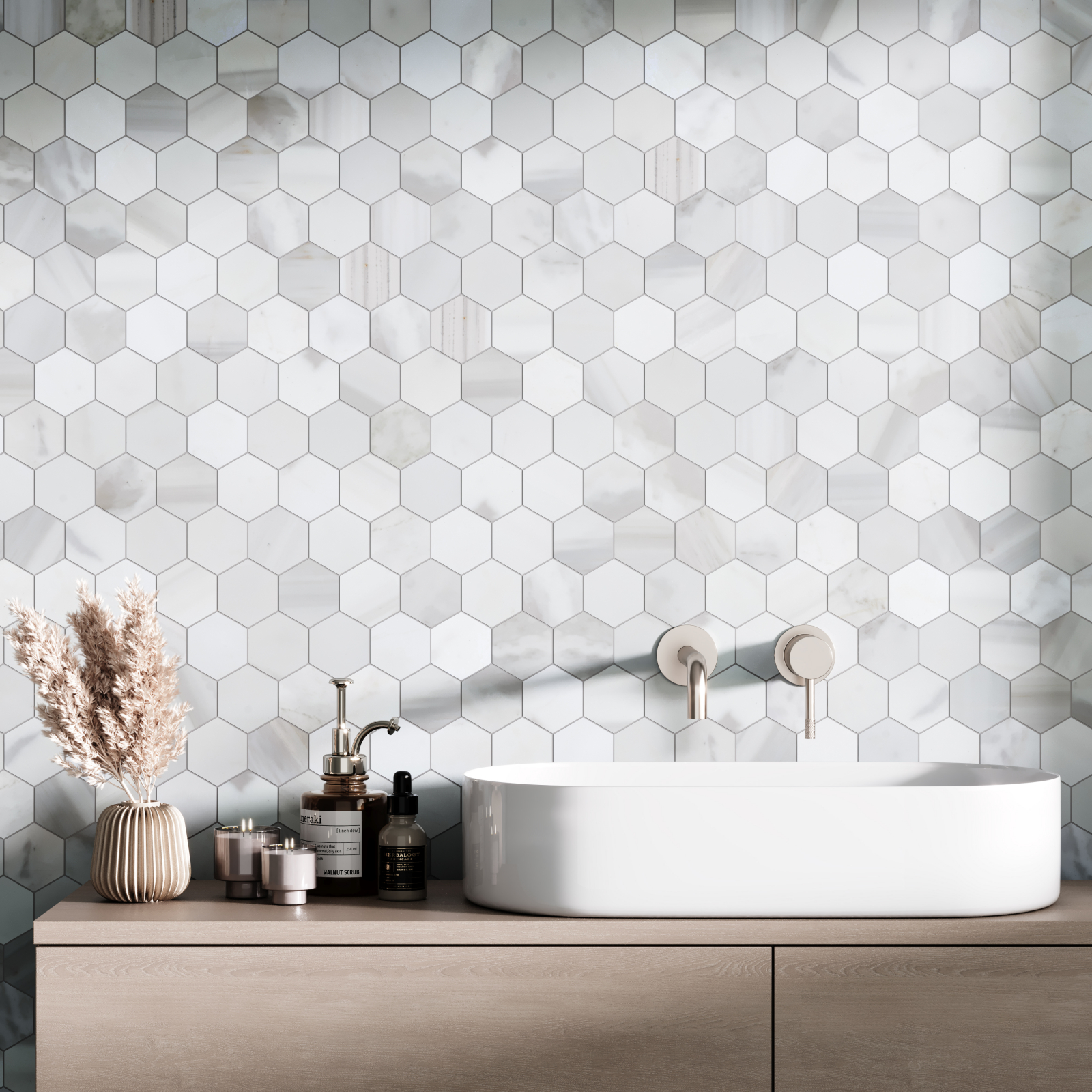 calacatta-mix-hexagon-marble-mosaic-honed