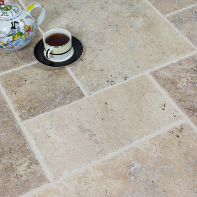 Classic Travertine - Brushed - Unfilled Chipped Edge