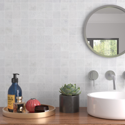 Cotton White Marble Mosaic - Tumbled