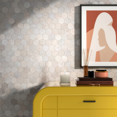 Arena Beige Marble Hexagon Mosaic - Polished